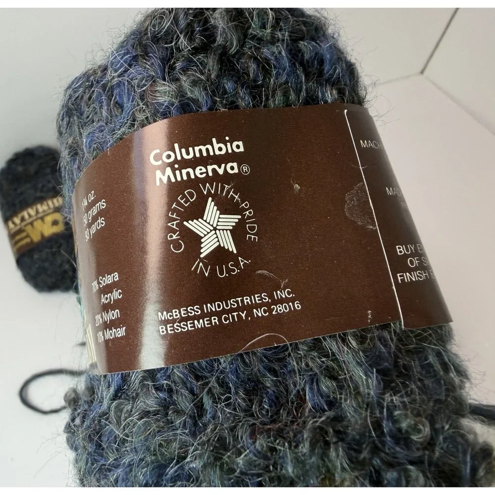 Columbia Minerva Himalaya Acrylic Mohair Nylon‎ Yarn Lot Of 8 93 Yds Each